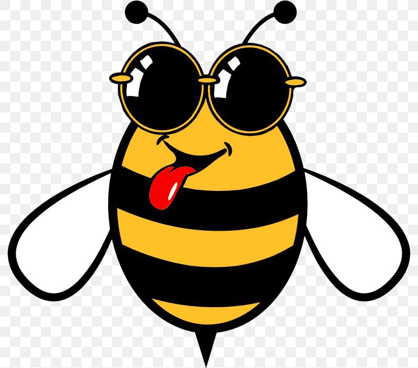 Honey Bee T-shirt Sunglasses Top, PNG, 790x721px, Honey Bee, Artwork, Bee, Bumblebee, Color Download Free
