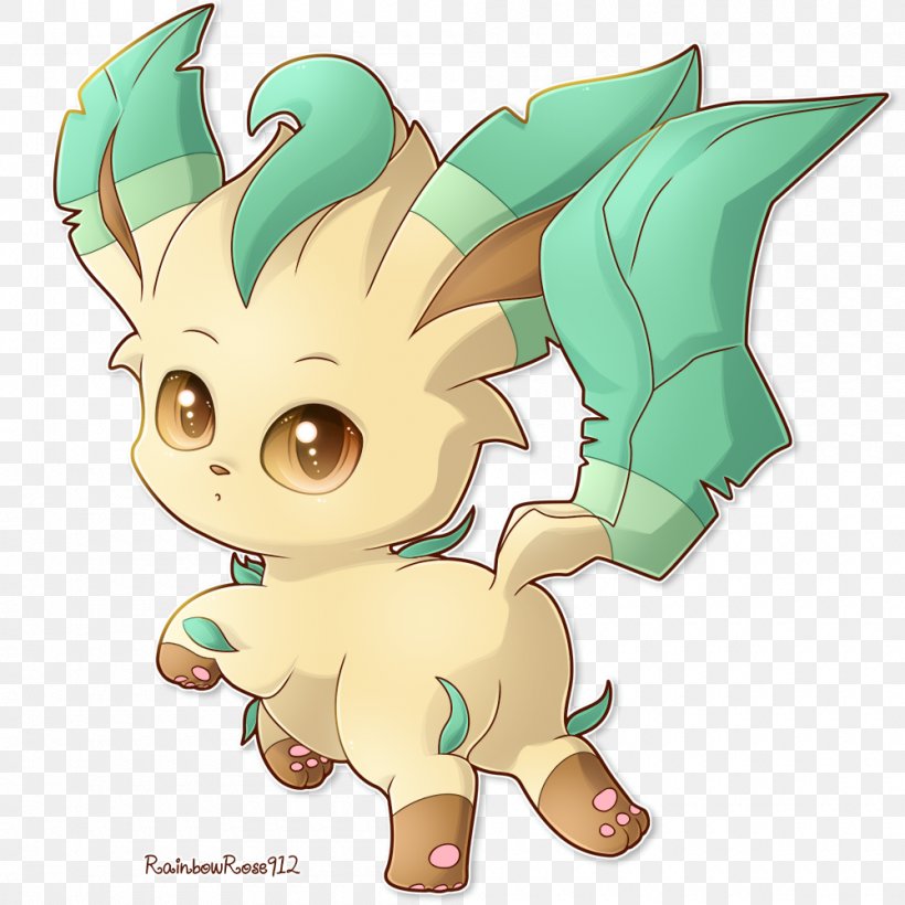Pokémon X And Y Leafeon Chibiusa Eevee, PNG, 1000x1000px, Watercolor, Cartoon, Flower, Frame, Heart Download Free