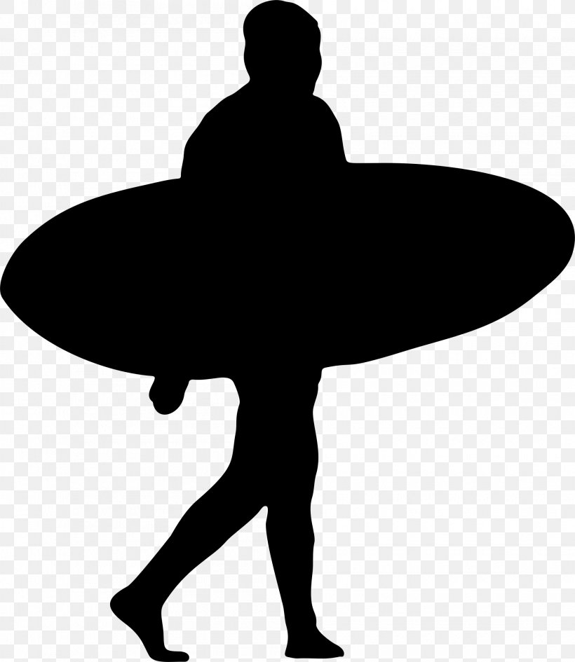 Silhouette Surfboard Surfing Clip Art, PNG, 1990x2294px, Silhouette, Black And White, Drawing, Joint, Monochrome Photography Download Free