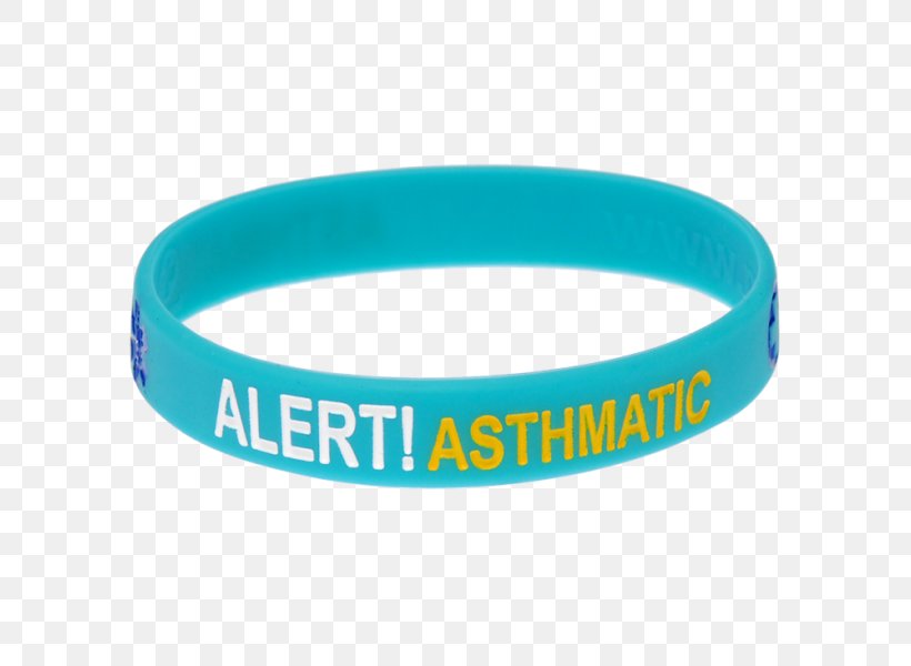 Wristband Bracelet Medical Identification Tag So You Have Asthma!, PNG, 600x600px, Wristband, Allergy, Allergy Uk, Anaphylaxis, Aqua Download Free
