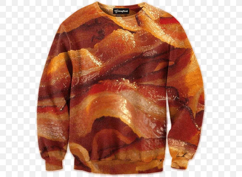 Bacon Pizza Food Koney Island Inn Tracksuit, PNG, 600x600px, Bacon, Animal Source Foods, Clothing, Crew Neck, Delivery Download Free