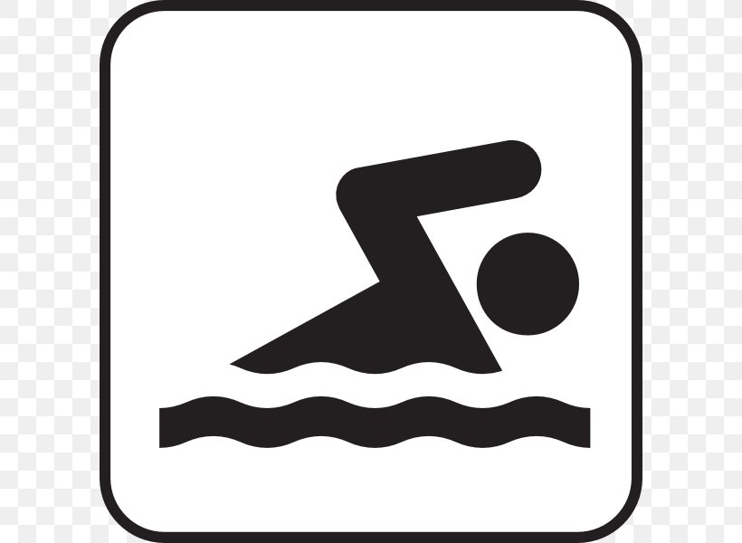 Swimming Pool Clip Art, PNG, 600x600px, Swimming, Area, Black, Black And White, Free Content Download Free