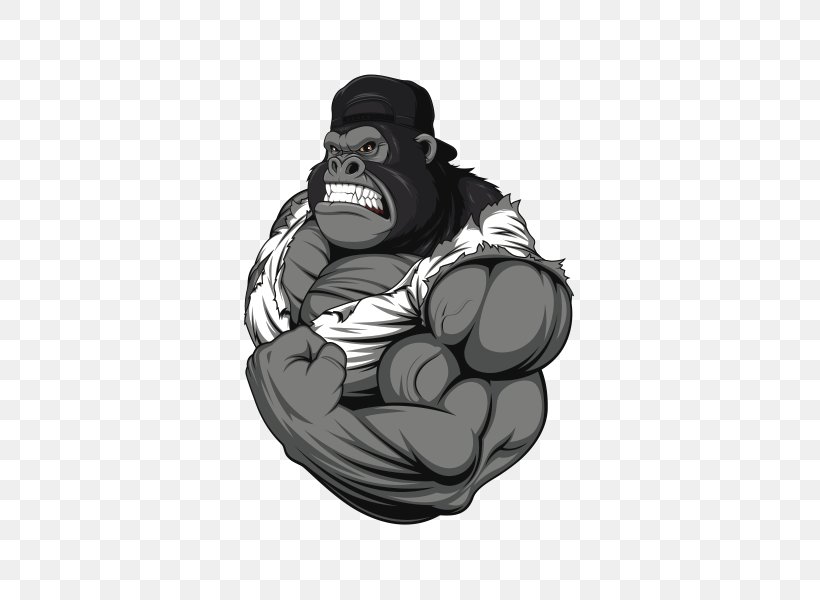 Bodybuilding Gorilla Fitness Centre, PNG, 600x600px, Bodybuilding, Arm, Barbell, Black, Dumbbell Download Free