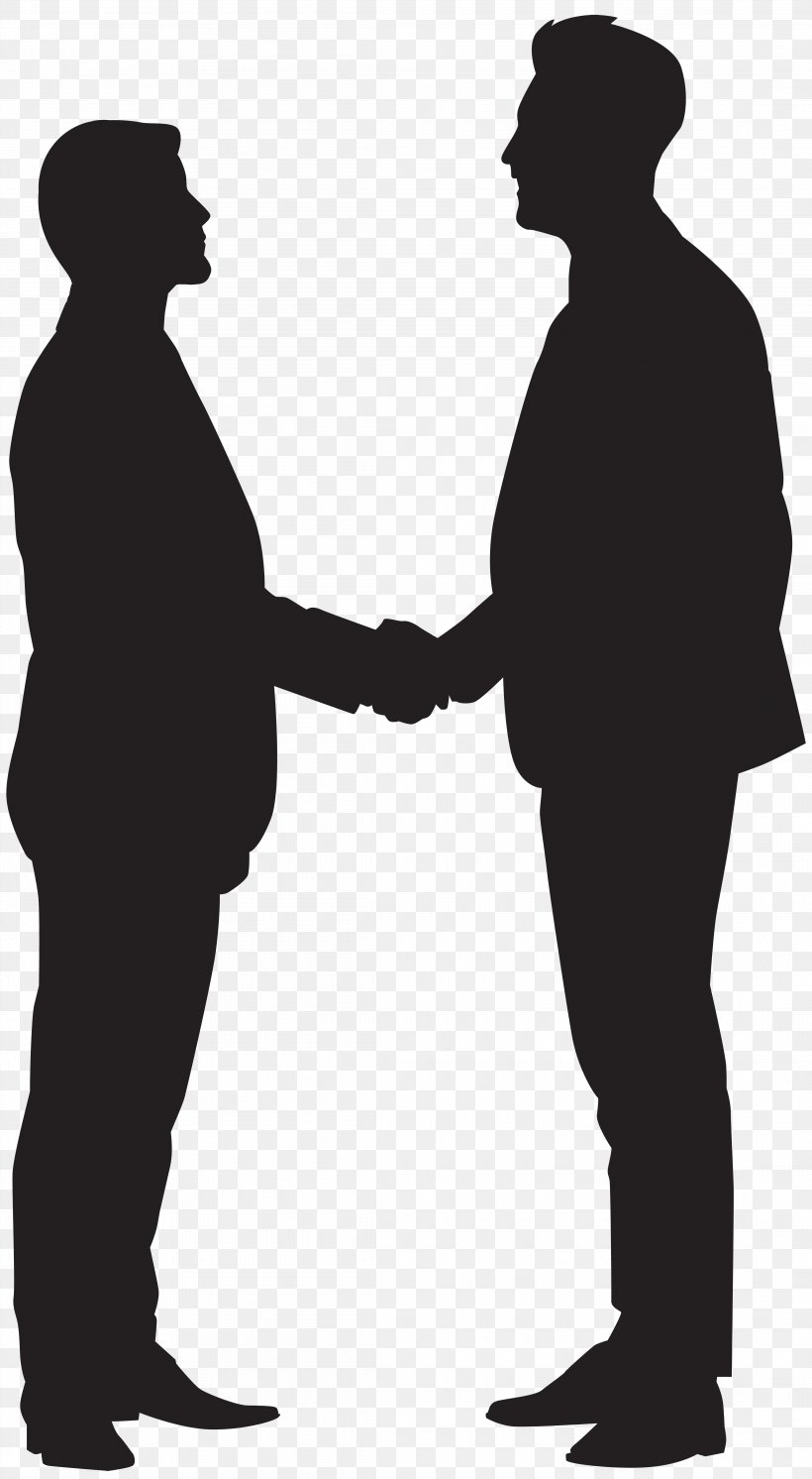 Handshake Silhouette Clip Art, PNG, 4395x8000px, Handshake, Art, Black And White, Businessperson, Communication Download Free