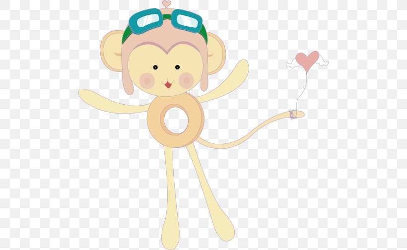 Monkey Cartoon Clip Art, PNG, 505x504px, Watercolor, Cartoon, Flower, Frame, Heart Download Free