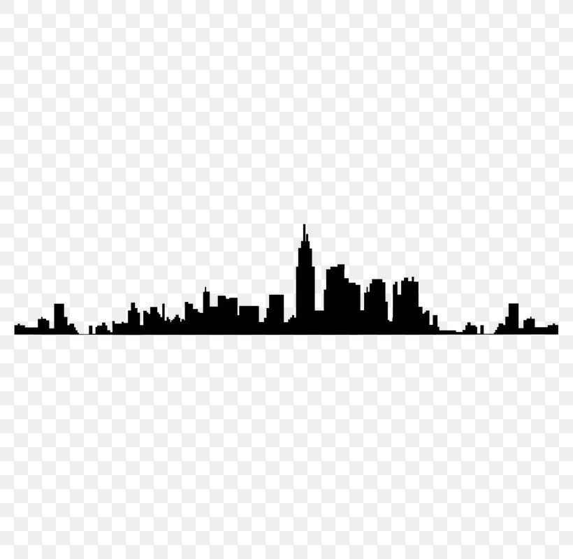 Skyline Art New York City Sticker, PNG, 800x800px, Skyline, Adhesive, Art, Black And White, Brush Download Free