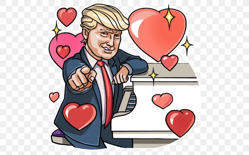 Donald Trump Telegram Sticker United States Messaging Apps, PNG, 512x512px, Watercolor, Cartoon, Flower, Frame, Heart Download Free