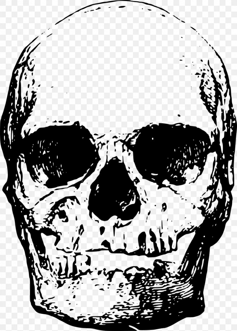 Skull Clip Art, PNG, 918x1280px, Skull, Black And White, Bone, Drawing, Face Download Free