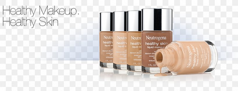 Cosmetics Neutrogena Healthy Skin Liquid Makeup Sunscreen Foundation, PNG, 973x373px, Cosmetics, Foundation, Mac Cosmetics, Neutrogena, Sunscreen Download Free