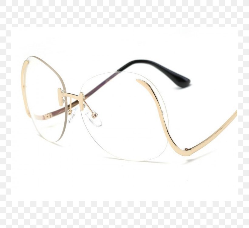 Goggles Sunglasses Rimless Eyeglasses Eyewear, PNG, 750x750px, Goggles, Beige, Cat Eye Glasses, Clothing, Designer Download Free