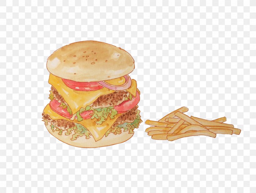 Hamburger Cheeseburger French Fries Breakfast Sandwich Veggie Burger, PNG, 2266x1713px, Hamburger, American Food, Breakfast Sandwich, Cartoon, Cheeseburger Download Free