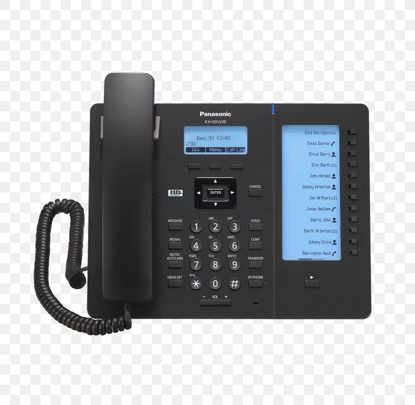 VoIP Phone Panasonic KX-HDV230 Session Initiation Protocol Business Telephone System, PNG, 800x800px, Voip Phone, Asterisk, Business Telephone System, Call Blocking, Caller Id Download Free