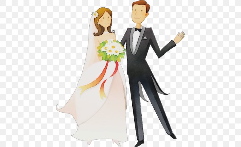 Cartoon Male Groom Formal Wear Bride, PNG, 500x500px, Watercolor, Bride, Cartoon, Formal Wear, Gentleman Download Free