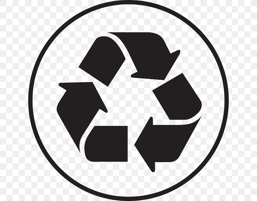 Paper Recycling Recycling Symbol Recycling Bin, PNG, 640x640px, Paper, Area, Black, Black And White, Green Dot Download Free