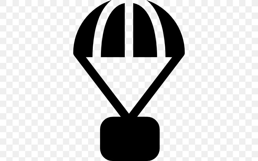 Parachute Parachuting Clip Art, PNG, 512x512px, Parachute, Aviation, Black And White, Brand, Parachuting Download Free