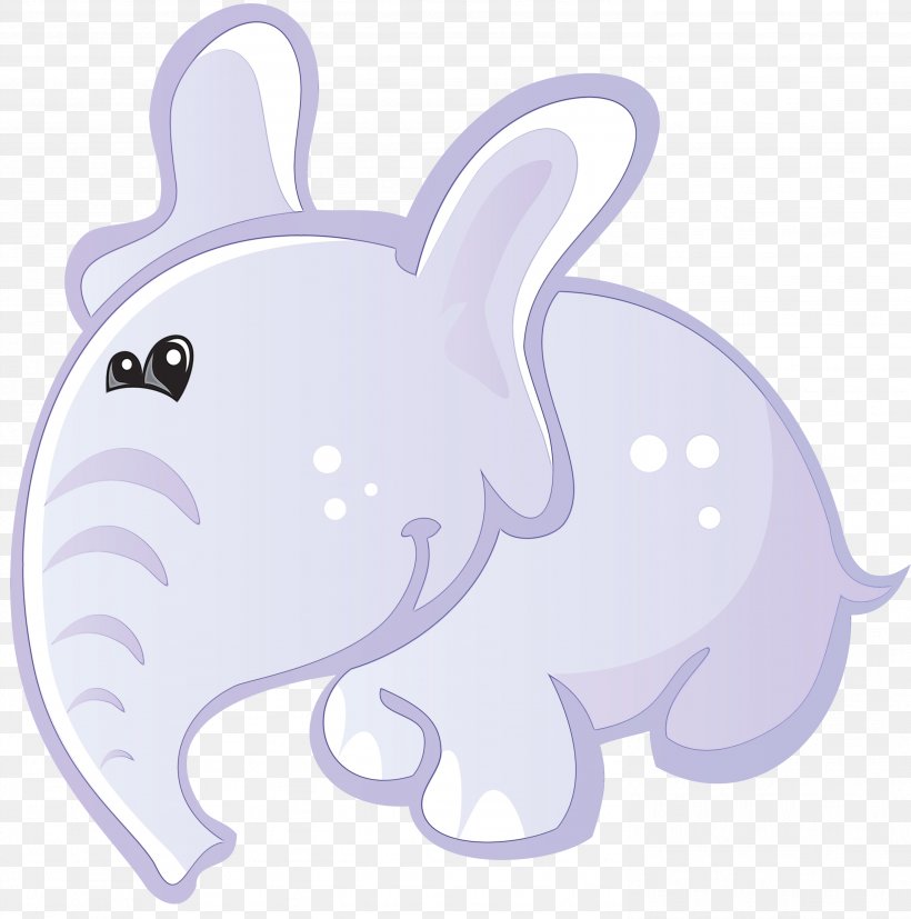 Elephant, PNG, 2973x3000px, Watercolor, Cartoon, Elephant, Paint, Violet Download Free