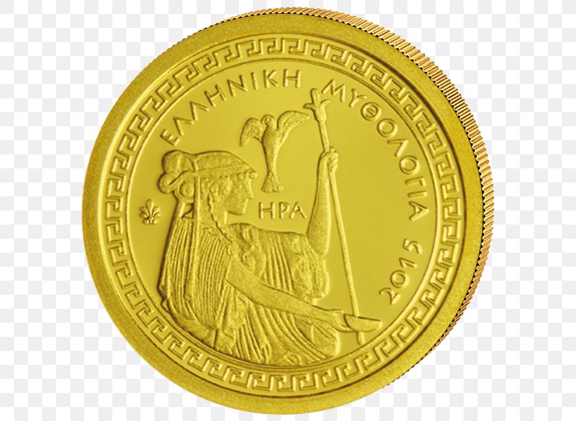 Gold Coin Gold Coin Hera Greek Mythology, PNG, 600x600px, Coin, Ancient Greek Coinage, Bronze Medal, Currency, Euro Coins Download Free