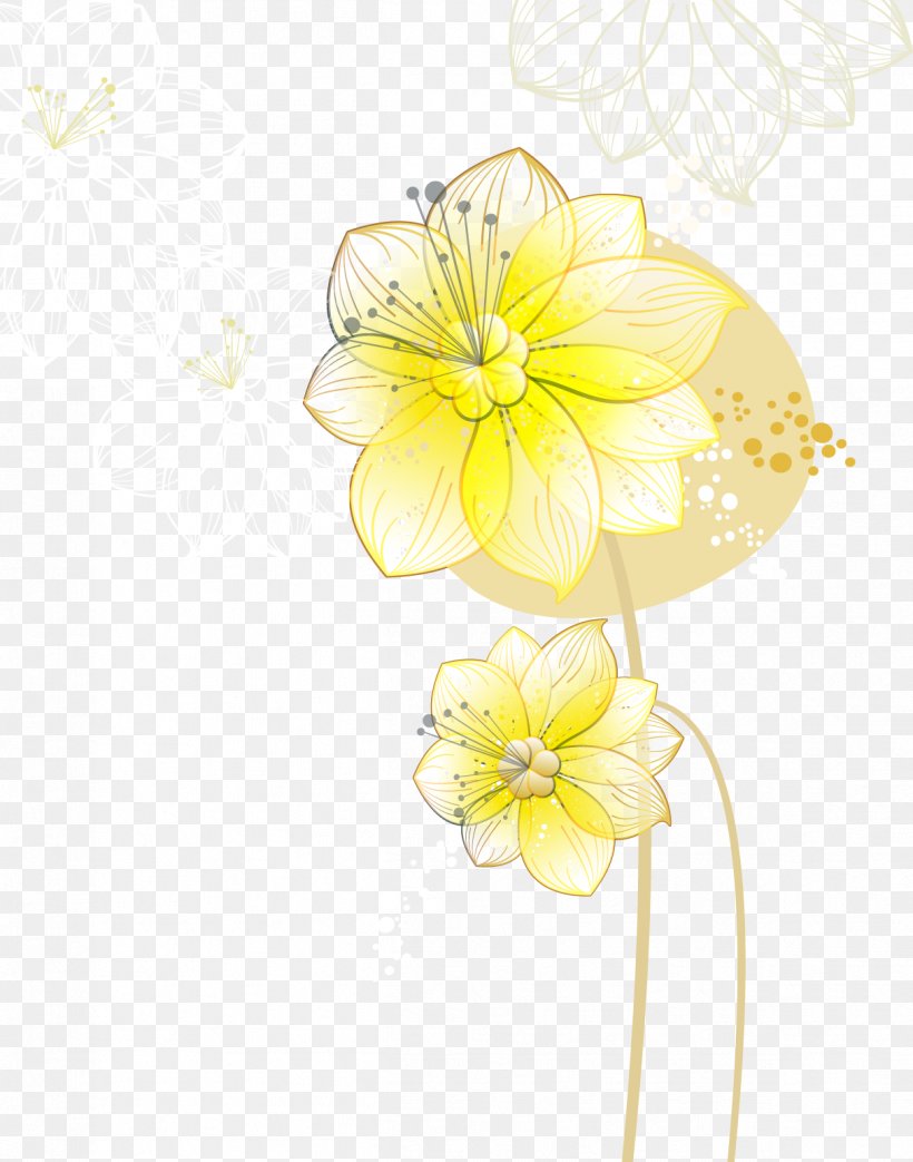 Yellow Flower Computer File, PNG, 1212x1542px, Yellow, Cut Flowers, Designer, Dream, Flora Download Free