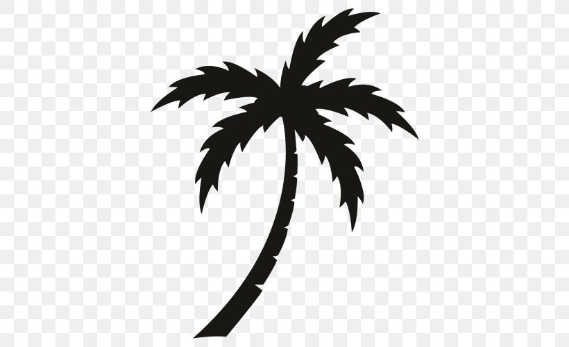 Arecaceae Sticker Wall Decal Vinyl Group, PNG, 500x500px, Arecaceae, Arecales, Art, Black And White, Branch Download Free