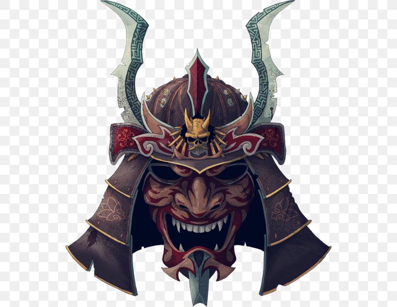 Samurai Japanese Armour Oni T-shirt Helmet, PNG, 550x633px, Samurai, Armour, Demon, Drawing, Fictional Character Download Free