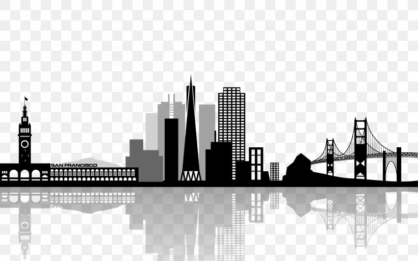 San Francisco Skyline Royalty-free, PNG, 2667x1667px, San Francisco, Art, Black And White, City, Cityscape Download Free