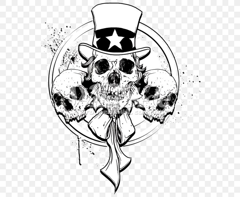 Skull Uncle Sam Drawing United States Visual Arts, PNG, 675x675px, Skull, Animal, Art, Black And White, Bone Download Free