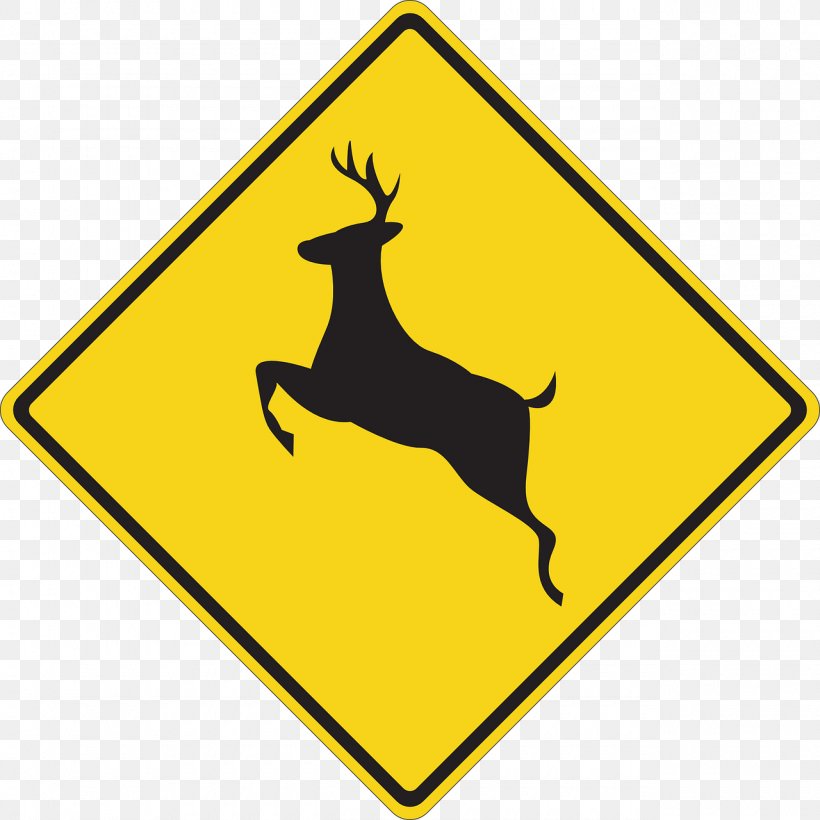 White-tailed Deer Warning Sign Traffic Sign Clip Art, PNG, 1280x1280px, Deer, Antler, Area, Brand, Deer Hunting Download Free