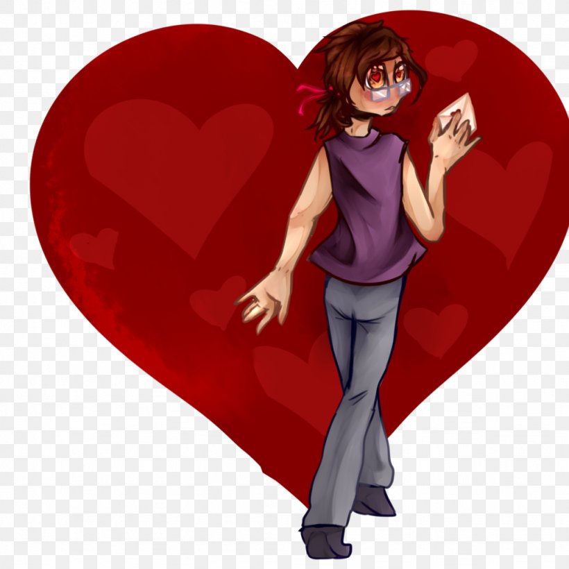 Cartoon Desktop Wallpaper Valentine's Day Character, PNG, 1024x1024px, Watercolor, Cartoon, Flower, Frame, Heart Download Free