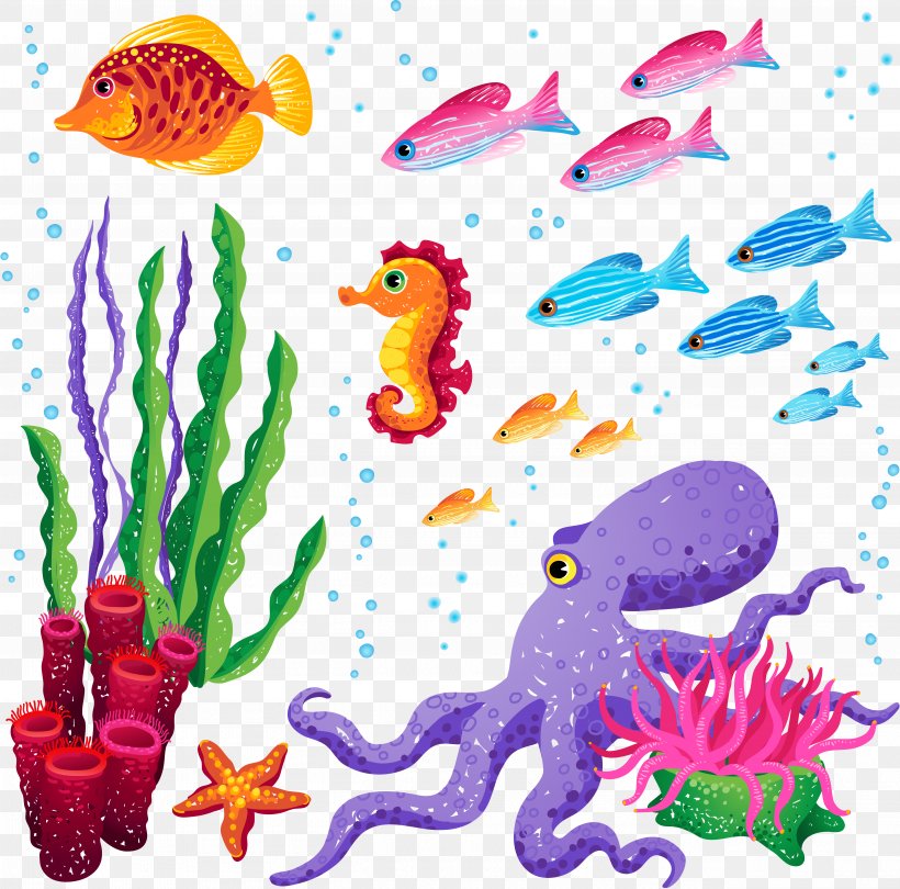 Sea Fish, PNG, 5060x5000px, Sea, Aquarium Decor, Art, Artwork, Cephalopod Download Free