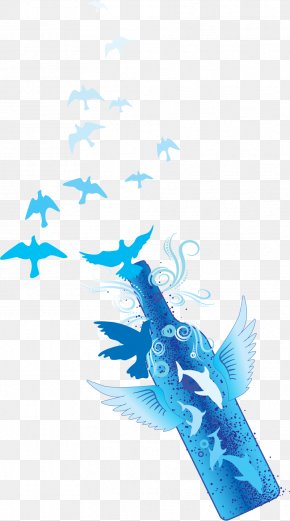 Creative Winged Dove Bottle - Wine Bottle Wing PNG