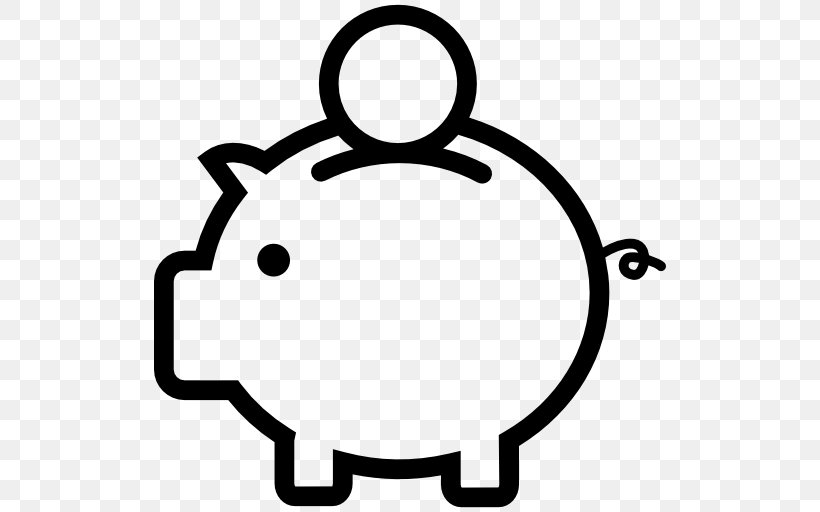 Piggy Bank Money Saving, PNG, 512x512px, Piggy Bank, Area, Bank, Black And White, Coin Download Free