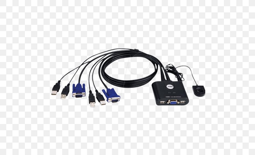 KVM Switches Computer Mouse USB Network Switch VGA Connector, PNG, 500x500px, Kvm Switches, Cable, Category 5 Cable, Communication Accessory, Computer Monitors Download Free