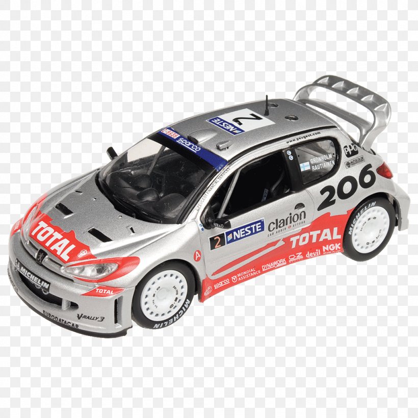 World Rally Car Peugeot 206 WRC Model Car, PNG, 1024x1024px, 143 Scale, World Rally Car, Auto Racing, Automotive Design, Automotive Exterior Download Free