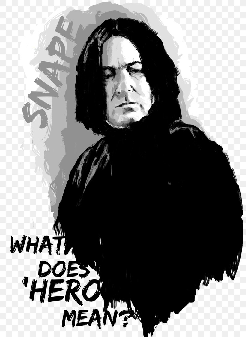 Professor Severus Snape Alan Rickman Harry Potter (Literary Series) Professor Filius Flitwick Draco Malfoy, PNG, 800x1120px, Professor Severus Snape, Alan Rickman, Album Cover, Art, Black And White Download Free