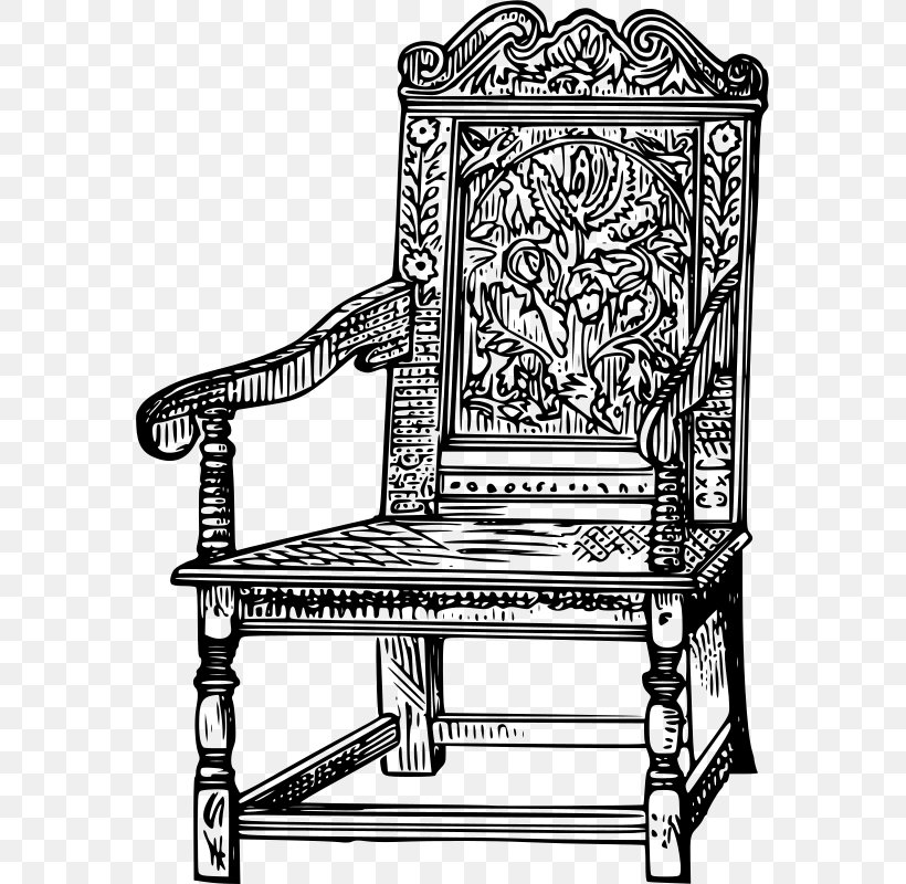 Table Chair Furniture Clip Art, PNG, 573x800px, Table, Antique Furniture, Black And White, Chair, Drawing Download Free