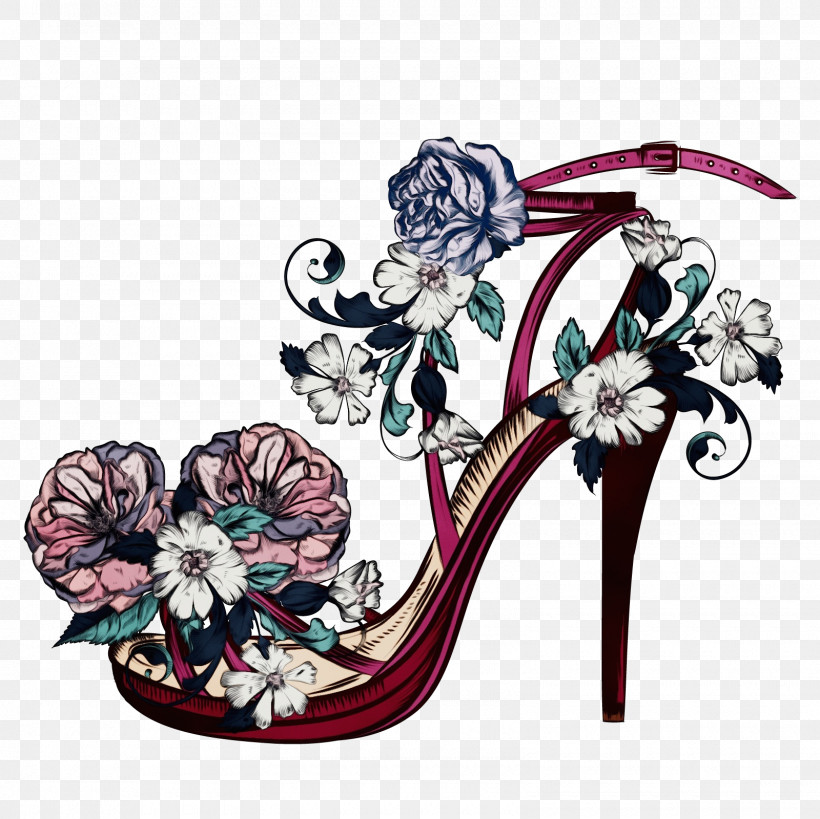 Floral Design, PNG, 1600x1600px, Watercolor, Floral Design, Flower, Footwear, High Heels Download Free