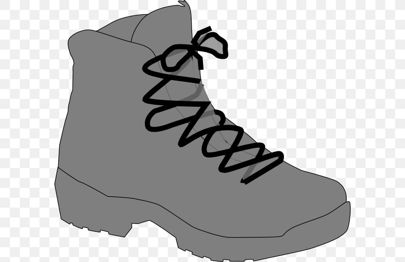 Hiking Boot Clip Art, PNG, 600x530px, Hiking Boot, Black, Black And White, Boot, Clothing Download Free