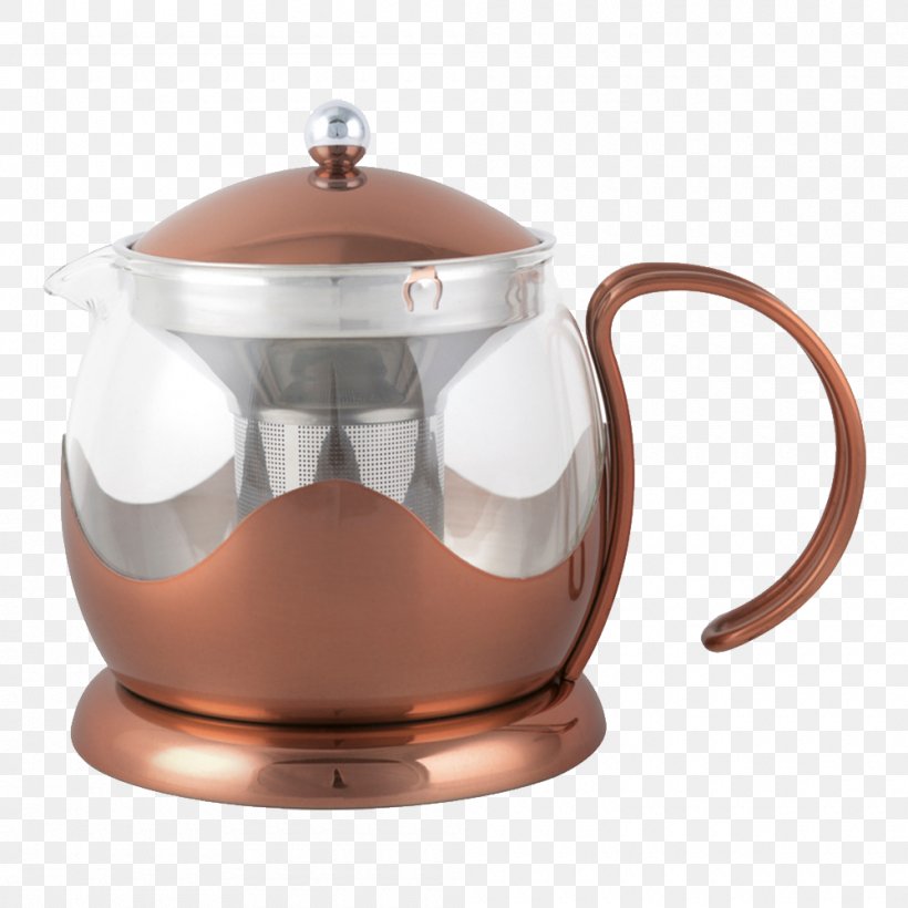 Teapot Coffee French Presses Glass, PNG, 1000x1000px, Tea, Coffee, Coffee Pot, Coffeemaker, Copper Download Free