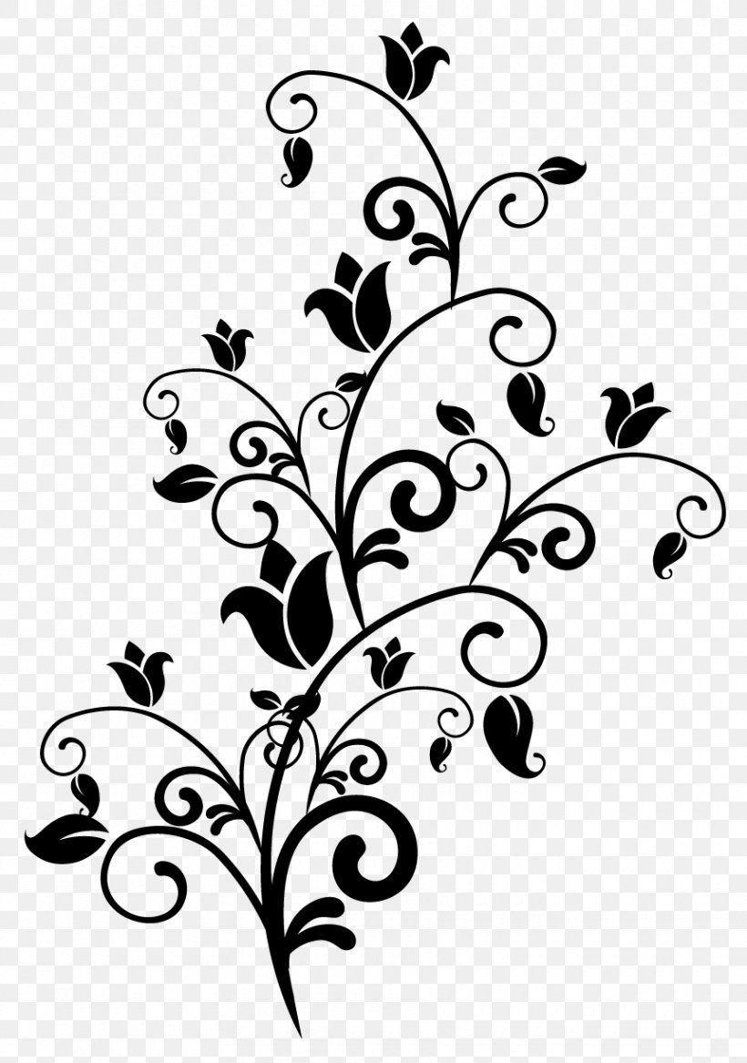 Twig Leaf Plant Stem Clip Art Pattern, PNG, 860x1224px, Twig, Blackandwhite, Botany, Branch, Floral Design Download Free
