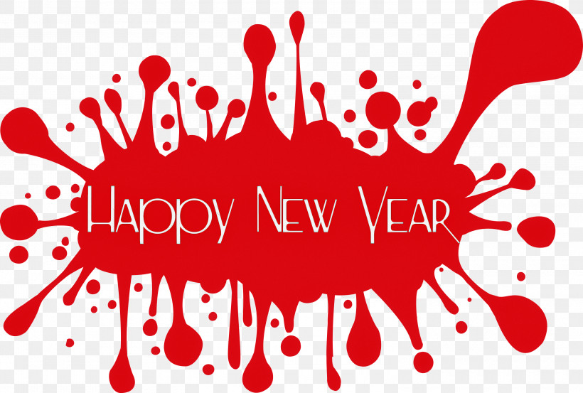 Happy New Year, PNG, 3000x2026px, Happy New Year, Logo, Love, Red, Text Download Free