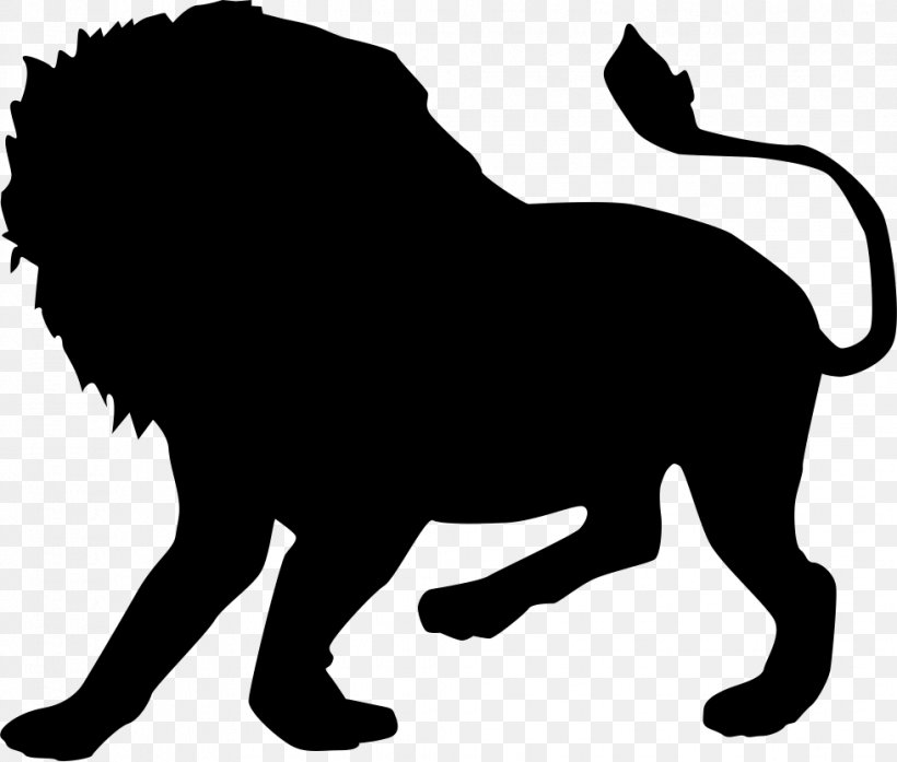 Lion Cat Pug Silhouette, PNG, 979x833px, Lion, Animal, Big Cats, Black, Black And White Download Free
