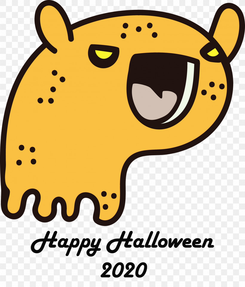 Snout Yellow Cartoon Area Line, PNG, 2564x3000px, 2020 Happy Halloween, Area, Cartoon, Line, Meter Download Free