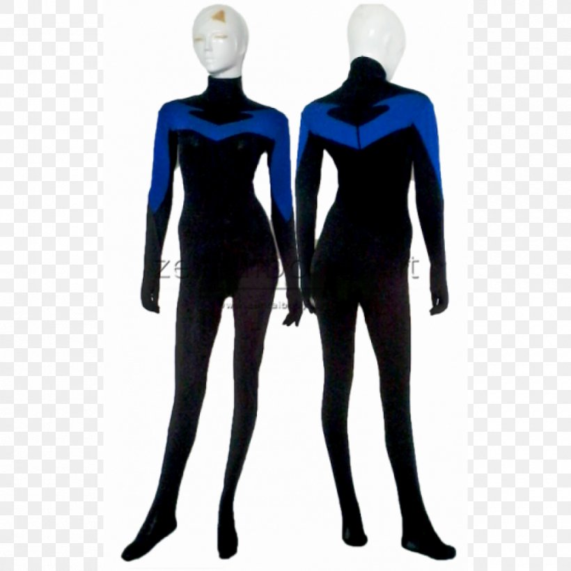Spandex Nightwing Catsuit Costume Zentai, PNG, 1000x1000px, Spandex, Blue, Catsuit, Clothing, Clothing Accessories Download Free