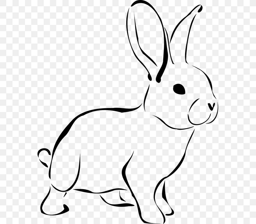 Easter Bunny Domestic Rabbit Drawing Clip Art, PNG, 579x720px, Easter Bunny, Animal Figure, Black, Black And White, Blacktailed Jackrabbit Download Free