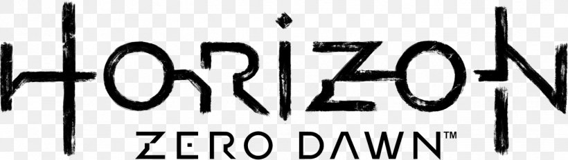 Horizon Zero Dawn Logo Aloy Game PlayStation 4, PNG, 1342x380px, Horizon Zero Dawn, Aloy, Black And White, Brand, Game Download Free