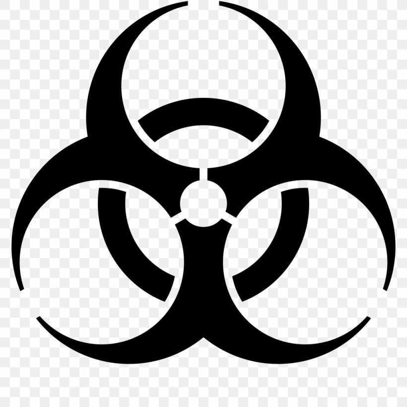 Biological Hazard Symbol Clip Art, PNG, 1024x1024px, Biological Hazard, Artwork, Biosafety Level, Black And White, Dangerous Goods Download Free