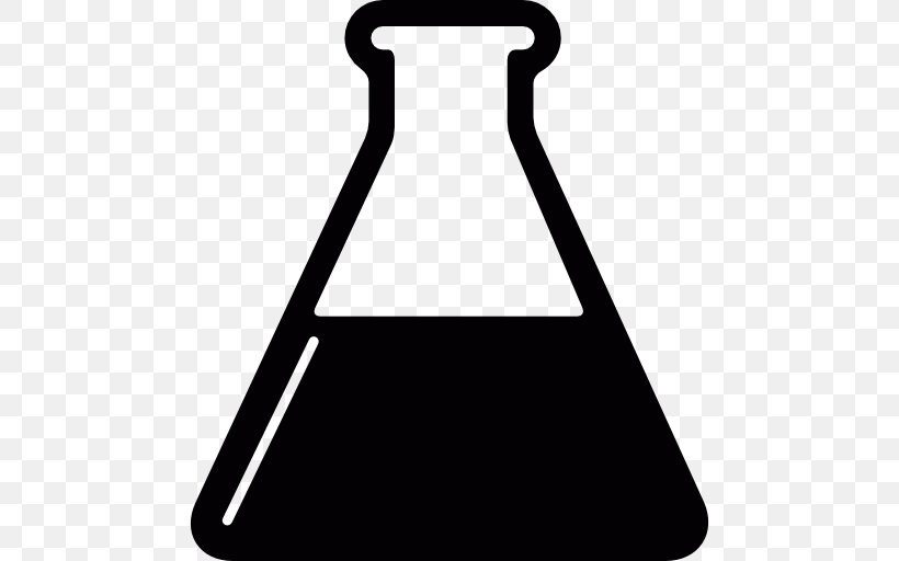 Laboratory Flasks Erlenmeyer Flask, PNG, 512x512px, Laboratory Flasks, Area, Beaker, Black, Black And White Download Free