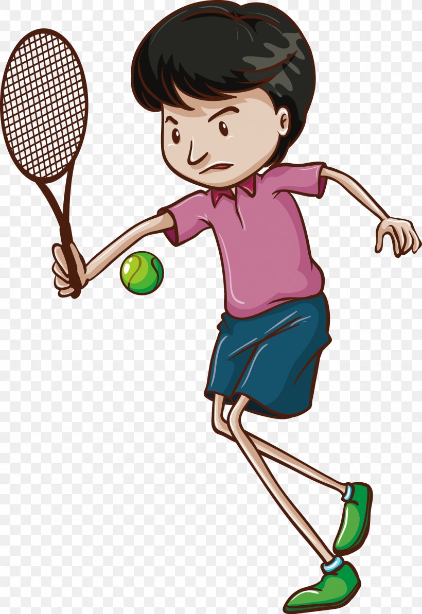 Tennis Cartoon Illustration, PNG, 1792x2608px, Watercolor, Cartoon ...