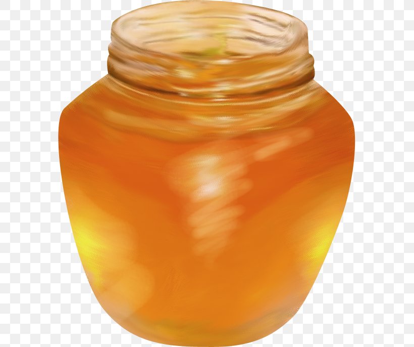 Honey Clip Art Bee Jar, PNG, 589x686px, Honey, Bee, Caramel Color, Honeycomb, Jam Download Free