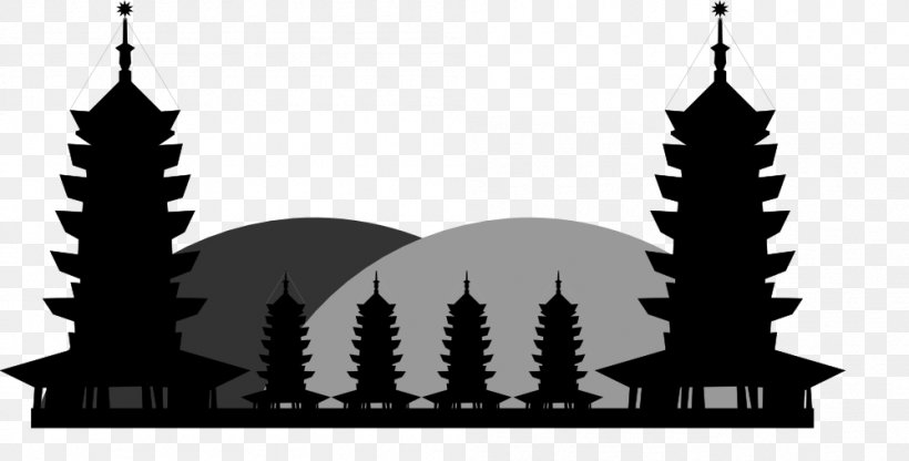 China Chinese Pagoda Temple Clip Art, PNG, 999x508px, China, Black And White, Building, Chinese Dragon, Chinese Pagoda Download Free